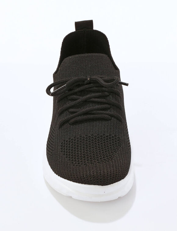 Lichte sneakers in meshtextiel, met veters (zwart)