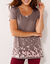 T-shirt met bloemenprint - korte mouwen (taupe)