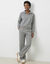 Pantalon coupe large, taille &eacute;lastiqu&eacute;e, maille milano (gris chin&eacute;)