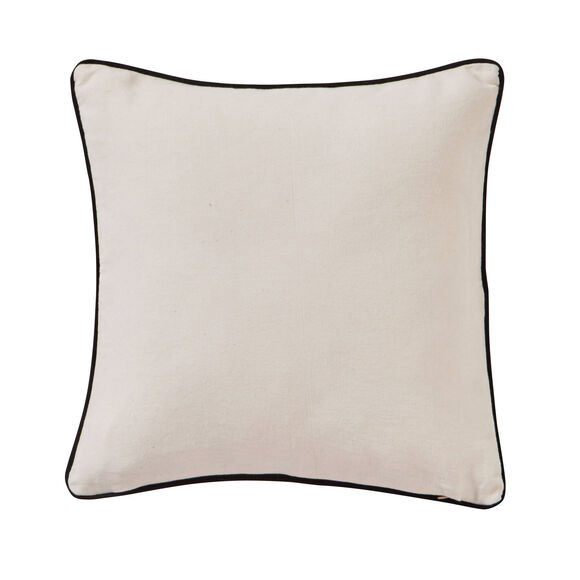 Coussin imprimé géométrique (noir / terracotta)