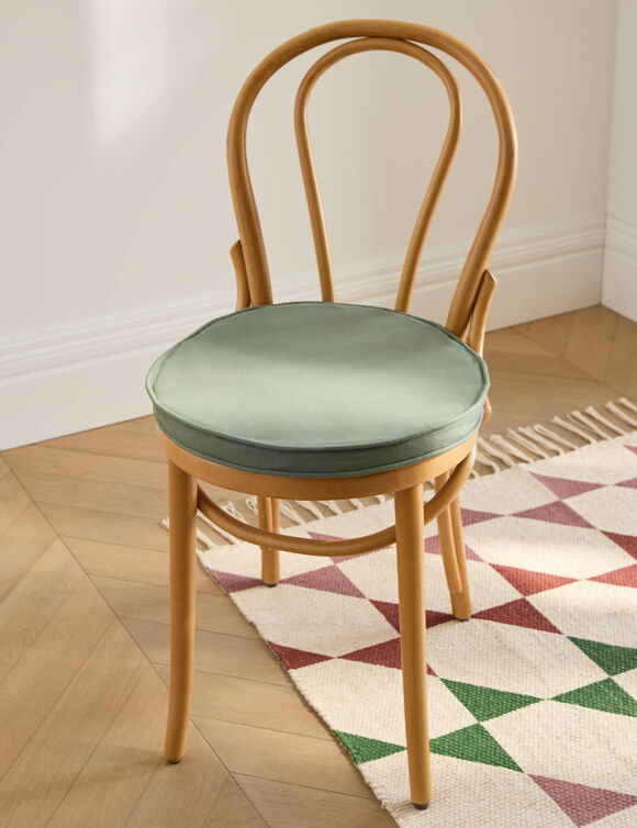 Coussin d'assise uni rond bachette (eucalyptus)
