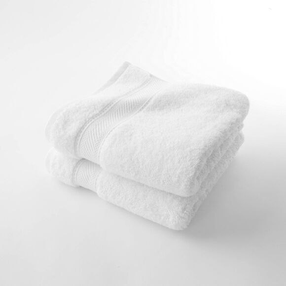 Collection serviettes de bain unies 540g/m2 confort luxe  (blanc)