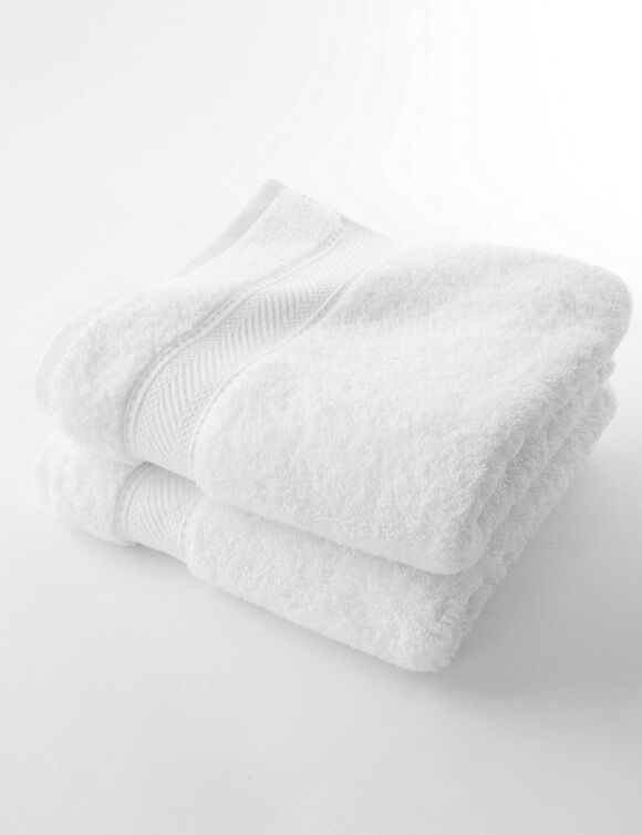 Collection serviettes de bain unies 540g/m2 confort luxe  (blanc)