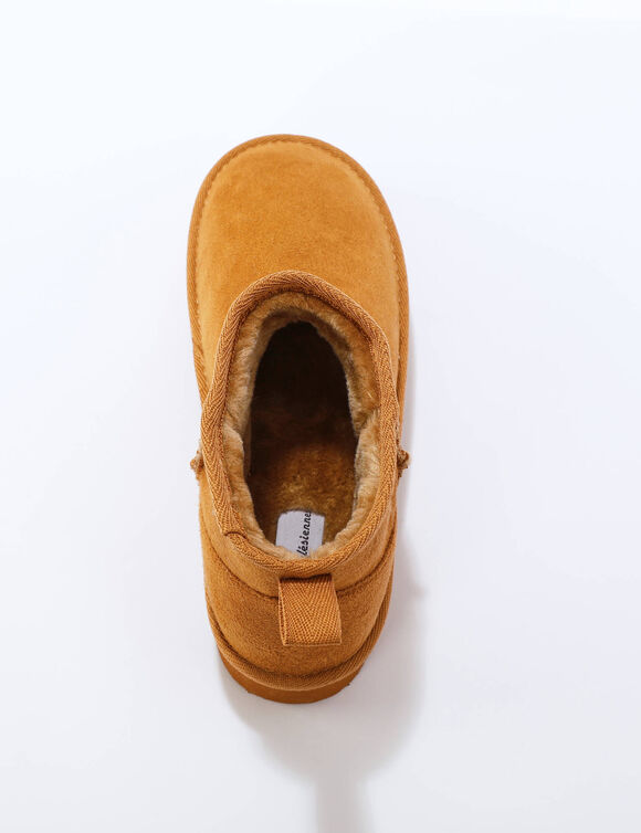 Boots fourrées, semelle plateforme (caramel)