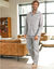 Pyjama rayures popeline coton (gris)