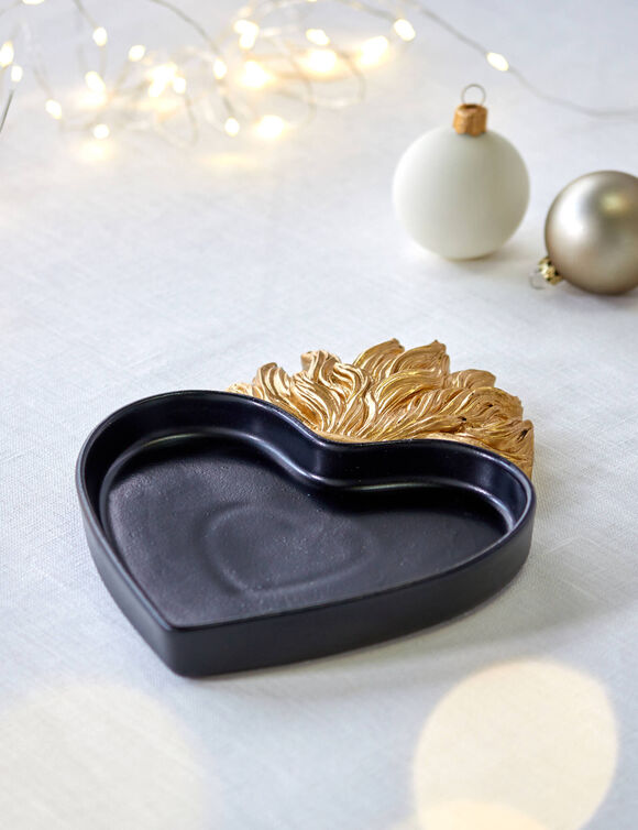 Plateau ex-voto, forme c&oelig;ur (noir)