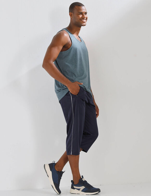 D&eacute;bardeur uni col rond (azur chin&eacute;)