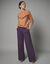 Pantalon large taille haute. (violet)