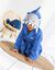 Peignoir de bain enfant à capuche requin personnalisable - 340g/m² (bleu dur)