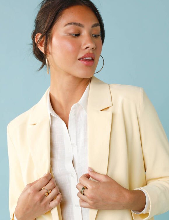 Veste blazer, Sp&eacute;cial Petites (jaune p&acirc;le)