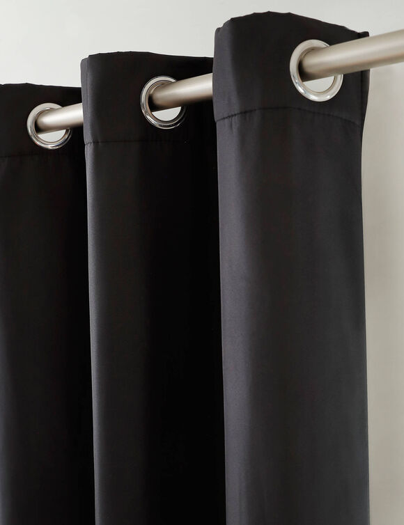 Rideau isolant uni envers polaire finition oeillets (anthracite)