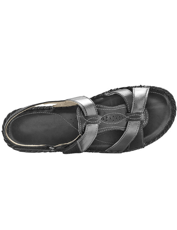 Tweekleurige sandalen in extrasoepel leer - zwart (zwart)