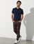Rechte broek in rekbare twill (chocolade)
