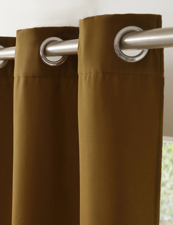 Rideau isolant uni envers polaire finition oeillets (bronze)