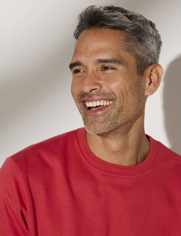 Sweat molleton col rond (corail grisé)