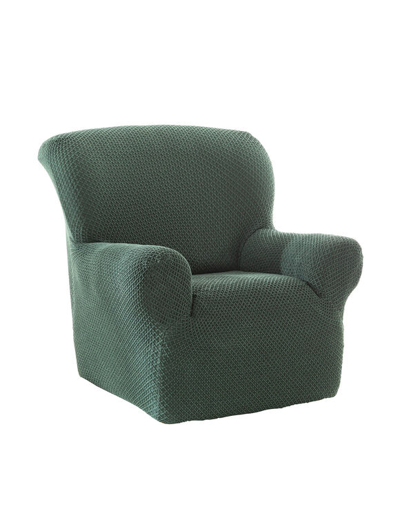 Housse textur&eacute;e bi-extensible sp&eacute;ciale canap&eacute; fauteuil &agrave; accoudoirs (vert)