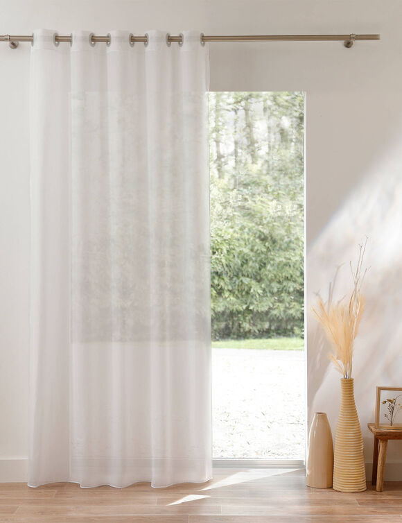 Panneau voile uni finition œillets (blanc)