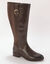 Bottes en cuir, sp&eacute;cial larges mollets (chocolat)