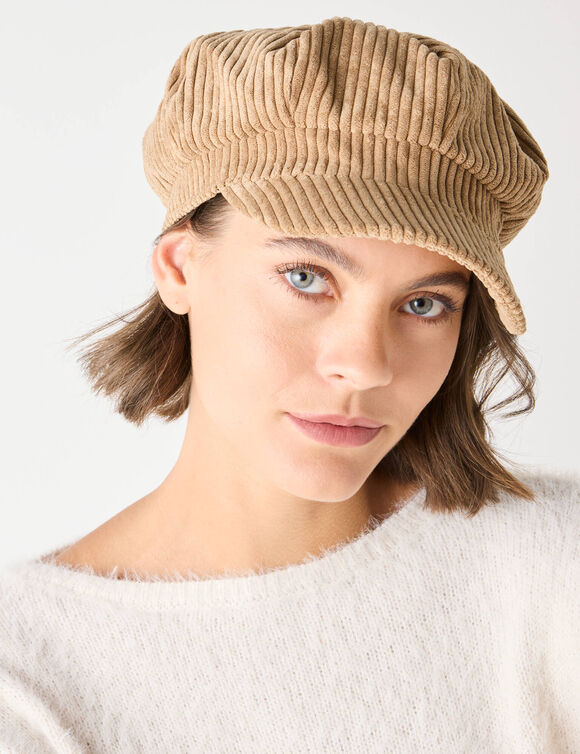 Casquette velours r&eacute;glable (beige)