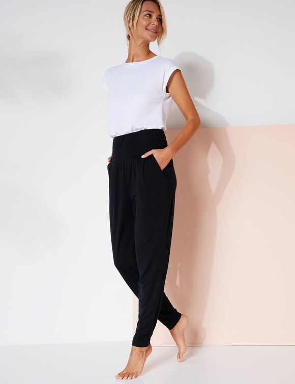 Pantalon de yoga en maille, coupe ultra confort (noir)