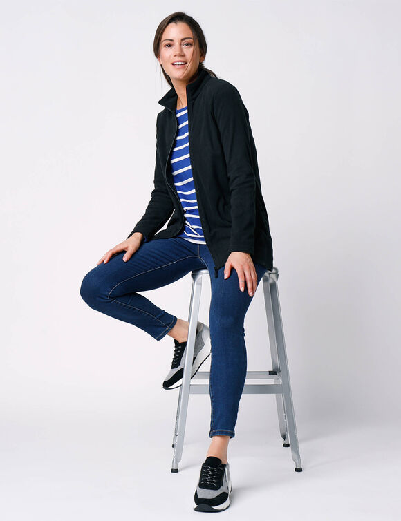 Veste polaire zippée manches longues (noir)
