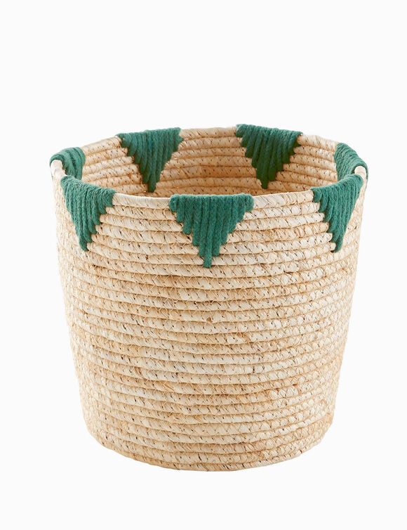 Panier bicolore rond ma&iuml;s - lot de 2  (naturel)