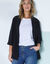 Veste manches 3/4, crêpe fluide (noir)