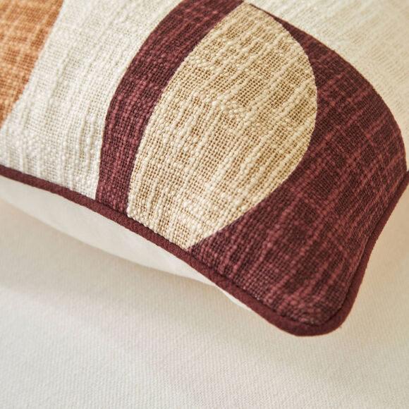 Kussen met geometrische print (taupe)