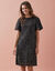 Robe housse &agrave; sequins, manches coudes &eacute;vas&eacute;es (noir / cuivre)