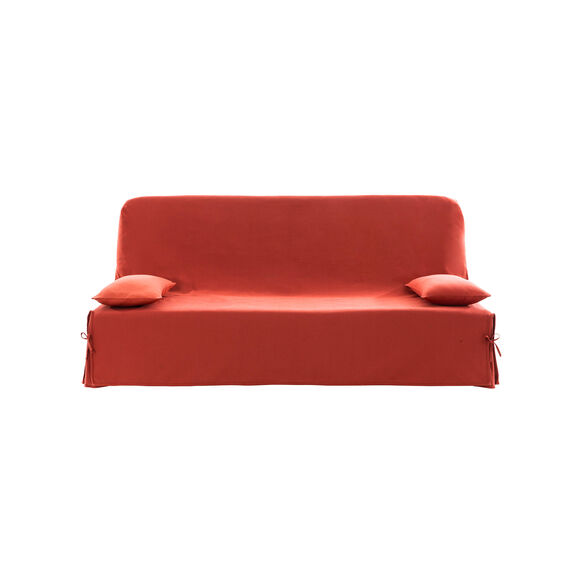 Housse clic-clac standard coton bachette uni (terracotta)