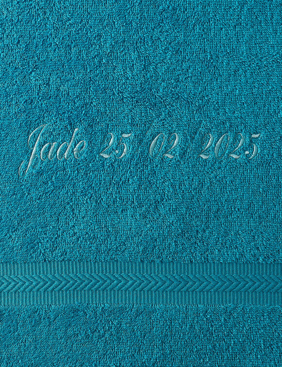 Collection serviettes de bain personnalis&eacute;es - confort moelleux 420 g/m&sup2; (turquoise)