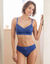 Soutien-gorge forme embo&icirc;tante en dentelle et tulle stretch Guspini - sans armatures (bleu)