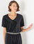 T-shirt velours reliefé manches courtes (zwart)