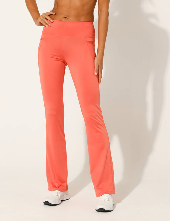 Legging forme trompette, maille extensible (corail)