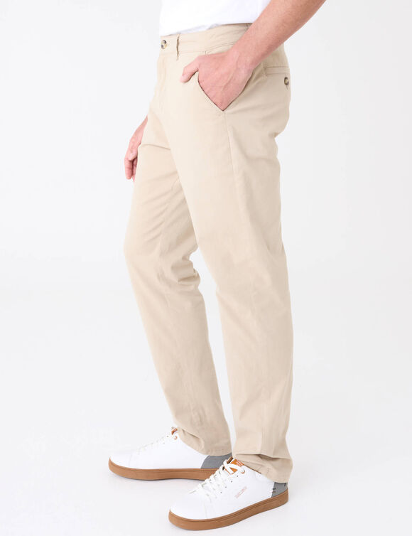 Pantalon chino toile serg&eacute; (beige)