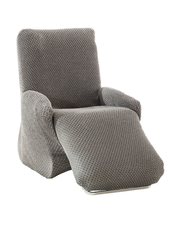 Getextureerde, bi-rekbare hoes, voor relaxzetel (chin&eacute; grijs)