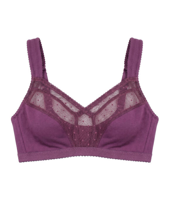 Soutien-gorge grand maintien coton  - sans armatures (violet)
