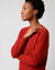 Pull col rond, maille fantaisie (rouge)