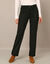 Pantalon droit, maille suédine (zwart)