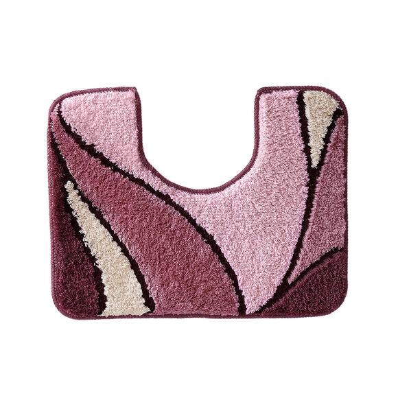 Tapis de bain motif végétal (prune)