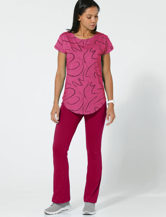 T-shirt manches courtes imprimé (framboise)