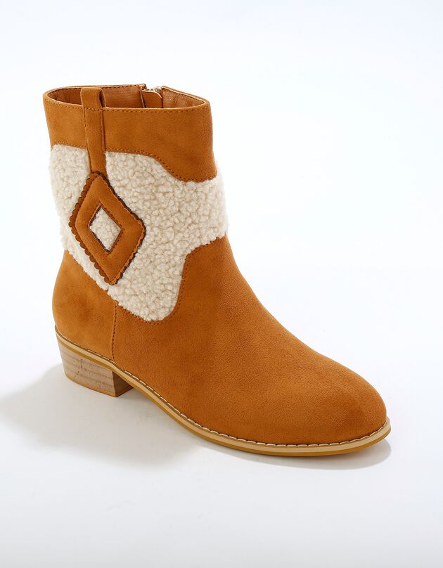 Boots style western avec sherpa (caramel)