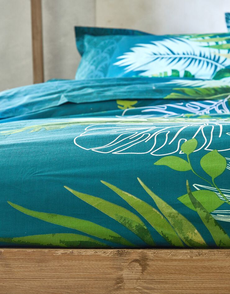 Bedlinnen Cayenne, in katoen met palmboomprint (groen)