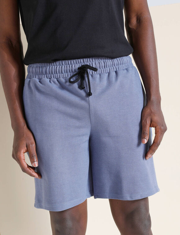 Bermuda en piqué de coton (bleu jean)