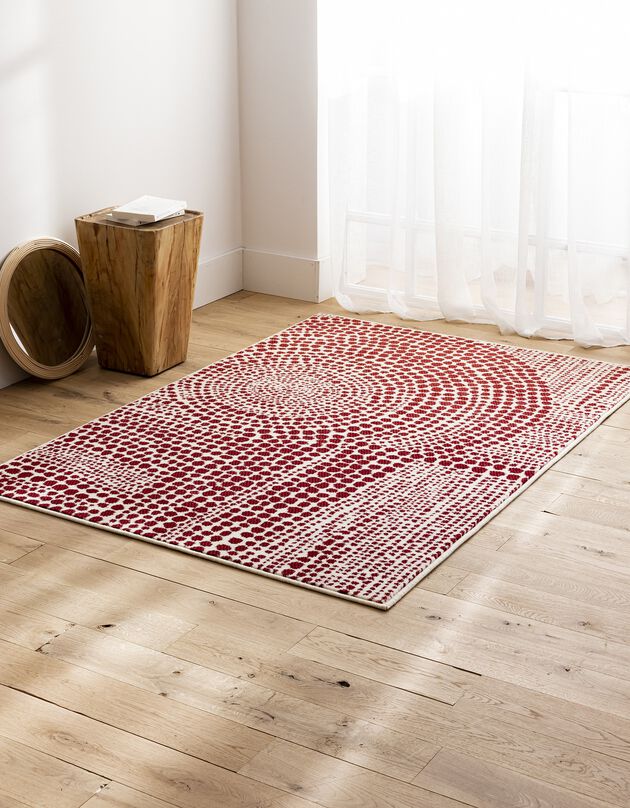 Tapis motifs pointillés (bordeaux)