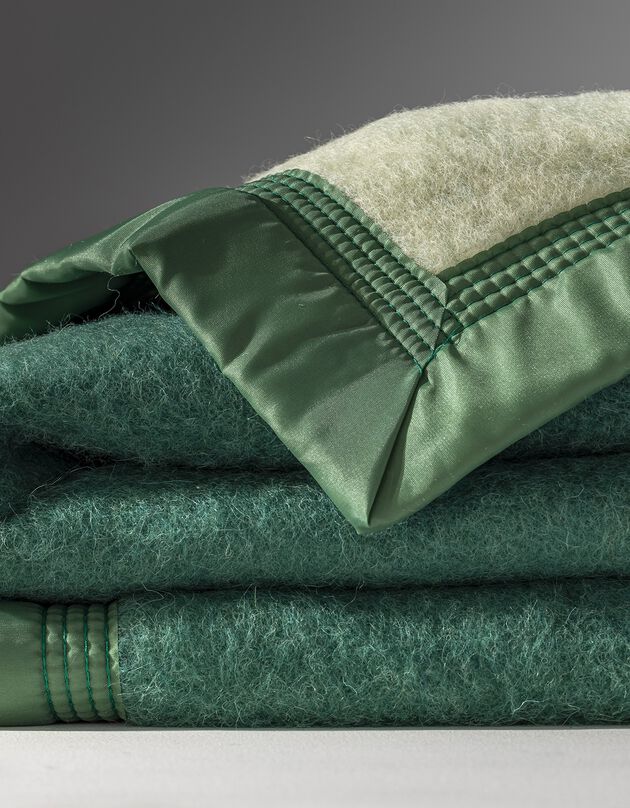 Couverture bicolore laine 600g/m2 (vert)