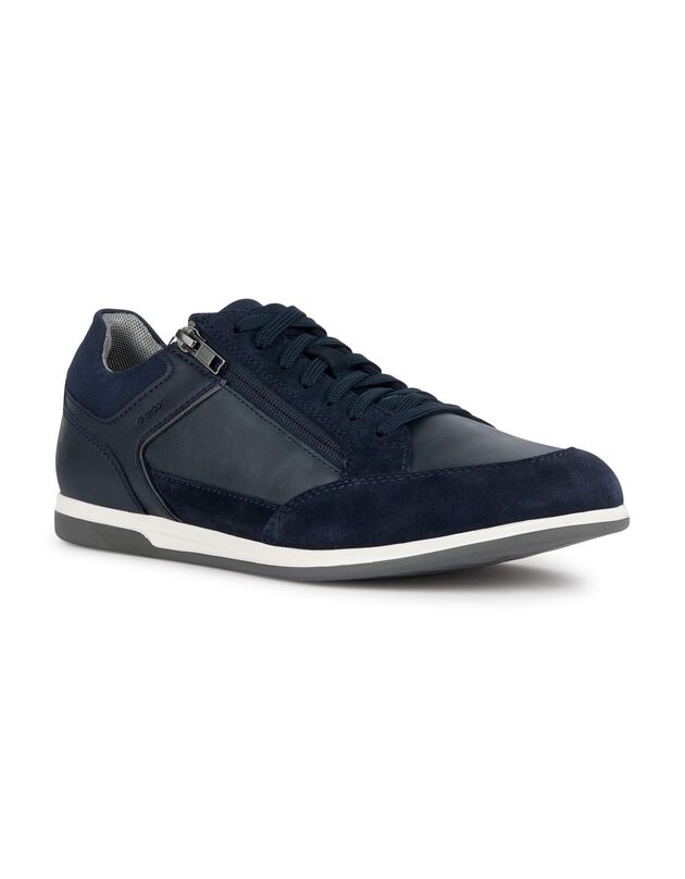 Sneakers Renan in leer (marine)