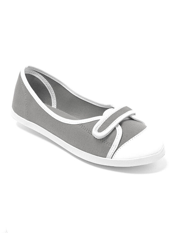 Ballerines toile (gris / blanc)