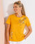 T-shirt met korte mouwen en vlinderprint (honing)