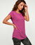 T-shirt met ronde hals en korte mouwen (violine)